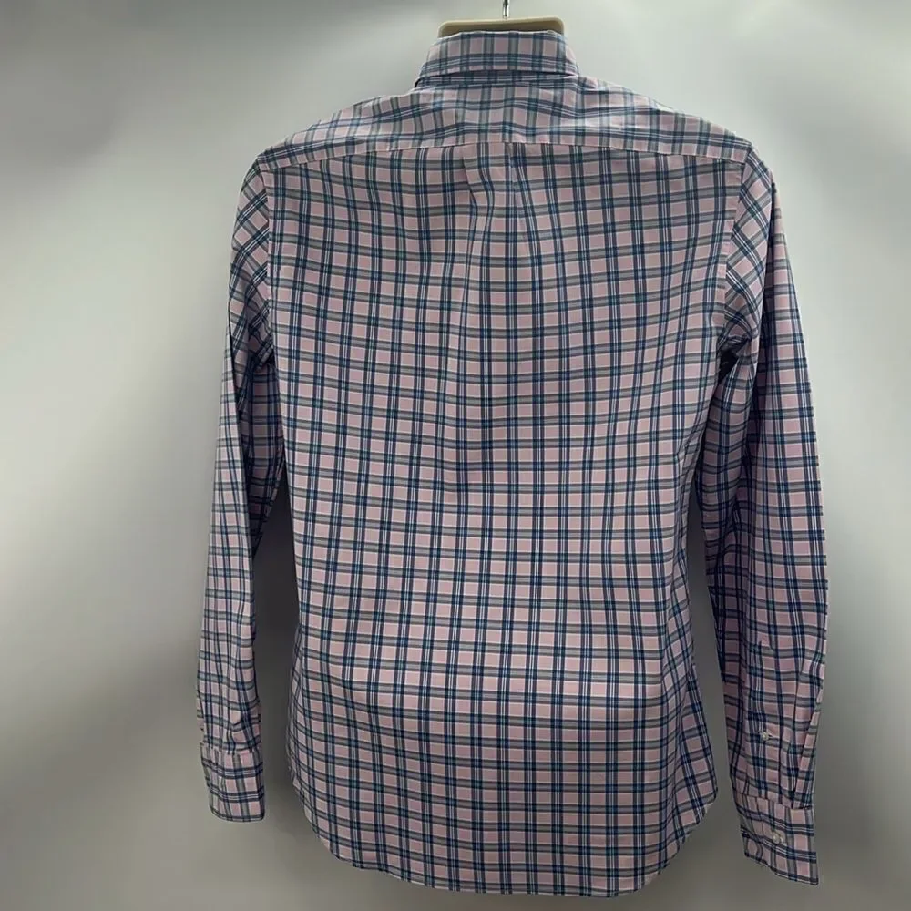 J Crew Secret Wash Slim fit plaid long sleeve button up shirt small